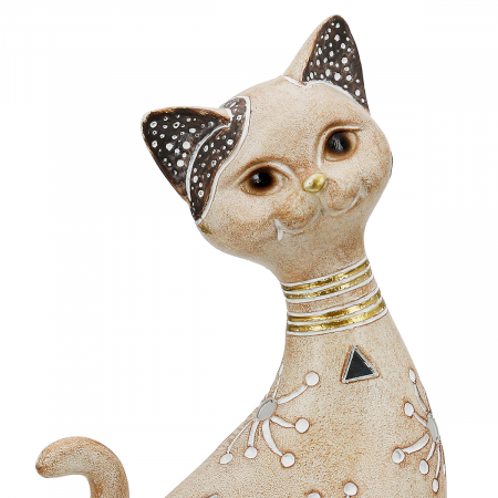 Figurină, Pisică, Kimba, Polirășină, maro deschis, PU 3, L. 10 cm, L. 11 cm, H. 23 cm [2]