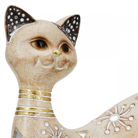 Figurină, Pisică, Kimba, Polirășină, maro deschis, PU 3, L. 8 cm, L. 21 cm, H. 12 cm [2]