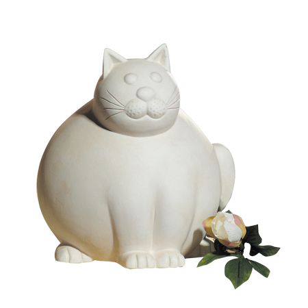 SALE % - Figurina pisica Molli, ceramica, crem, 27x26x30 cm
