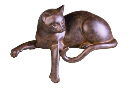 Figurina pisica, rasina, maro, 28 cm [1]