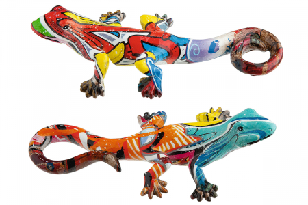 Accesorii - Set 2 figurine Pop Art soparla, Rasina, Multicolor, 14x4x7 cm