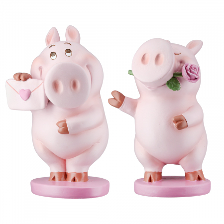 Figurină, Porc, Babe, Polyresin, trandafir, PU 6, 2 buc. asortate, L. 9,5 cm, L. 10,5 cm, H. 16,5 cm Animale - Figurină, Porc, Babe, Polyresin, trandafir, PU 6, 2 buc. asortate, L. 9,5 cm, L. 10,5 cm, H. 16,5 cm