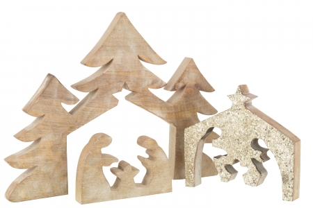 Figurina Puzzle Nativ, Lemn, Natural, 40.5x54.5x4 cm [2]