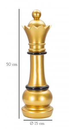 Figurina Queen, Rasina, Auriu/Negru, 50x15x15 cm [6]