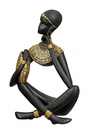 Set 2 figurine Amari, Rasina, Negru/Auriu, 10x18x26 cm [1]
