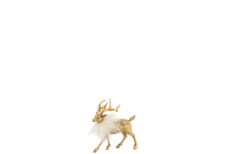 SALE % - Figurina Reindeer, Rasina, Auriu, 13x6x15 cm