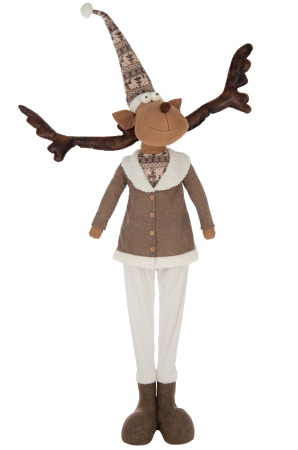 Jucarii de plus - Figurina, Reindeer telescopic din poliester, multicolor
