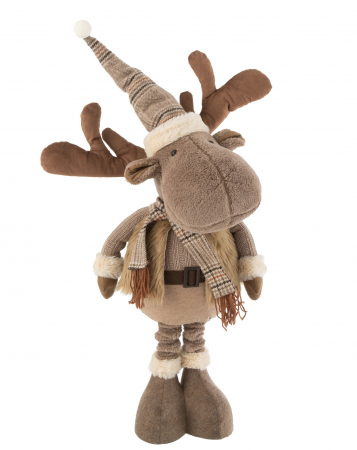 Jucarii de plus - Figurina Reindeer Winter, Fibre sintetice, Maro, 27x23x77 cm