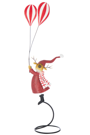 Figurina Reni cu baloane, metal, rosu L | L 32X l 17.5X H 85 cm [1]