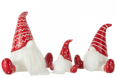 Figurina Santa Sitting, Ceramica, Alb/Rosu, 25x13x24 cm [1]