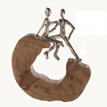 Dragobete - Figurina SECURED, lemn/aluminiu, 27X25X9 cm