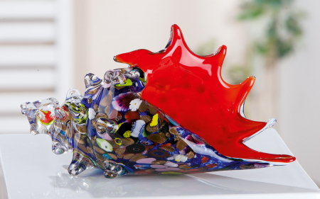 SALE % - Figurina Shell, sticla, multicolor,27.5x14.5x12 cm