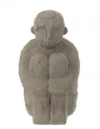 SALE % - Figurina Sitting, Ciment, Gri, 16.5x16.5x25 cm