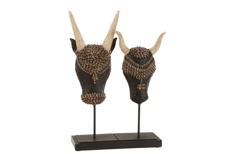 SALE % - Figurina Skull On Foot 2parts, Rasina, Maro, 24.5x9.5x39 cm