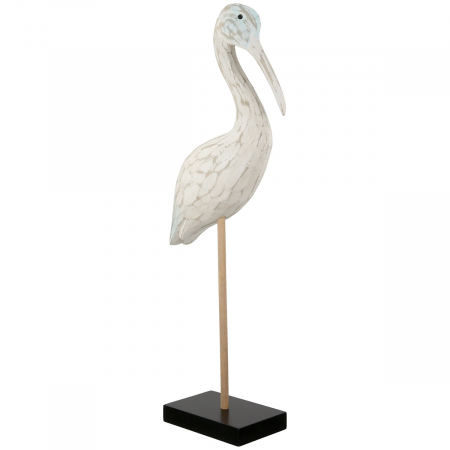 Figurină, Stârc, Lemn, alb, PU 2, L. 10 cm, L. 22 cm, H 58 cm [3]