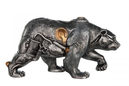 Figurina Steampunk Bear, Rasina, Argintiu/Auriu, 25x12x8 cm [4]