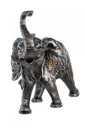 Figurina Steampunk Elephant, Rasina, Argintiu/Auriu, 28x23x14 cm [1]