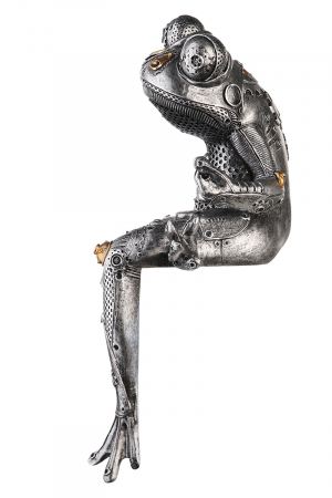 Figurina Steampunk Frog, Rasina, Argintiu/Auriu, 17x31x13 cm [3]