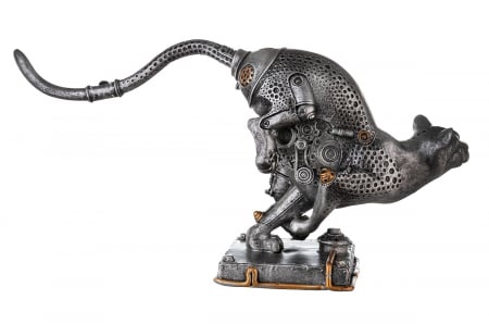 Figurina Steampunk Pard, Rasina, Argintiu/Auriu, 35x17x9.5 cm [2]