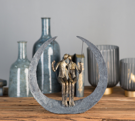 Figurina Swing rasina/metal, bronz/argintiu, 30x32x9 cm [5]