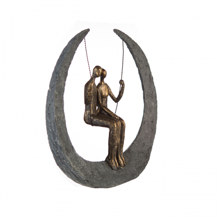 Figurina Swing rasina/metal, bronz/argintiu, 30x32x9 cm [2]