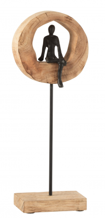 SALE % - Figurina Think Ring, Lemn, Negru, 49x20x5 cm