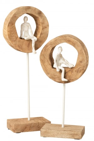 Figurina Thinker Ring, Lemn, Natural, 18x9x48 cm [1]