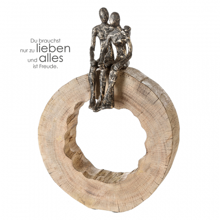 Dragobete - Figurina Together mango/aluminiu, 39x28x6 cm