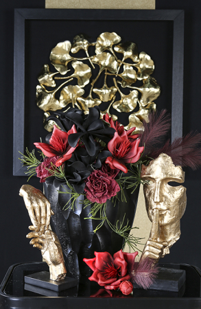 Figurina TWO HANDS rasina, auriu/negru, 29x13.5x8 cm [1]