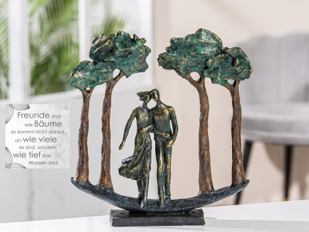 SALE % - Figurina Under Trees, compozit, multicolor, 29x30x7 cm