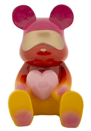 SALE % - Figurina, Ursulet de plus curcubeu 21,5x20,5x32 cm