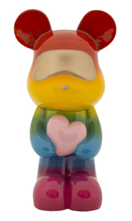 SALE % - Figurina, Ursulet de plus curcubeu 22,5x17,5x42,5 cm