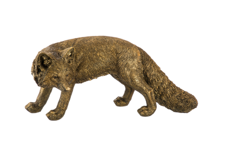 Decoratiuni - Figurina, Vulpe, „Fabian”, Rasina sintetica, culoare bronz, PU 1, L. 21,5 cm, L. 49 cm, H 23 cm