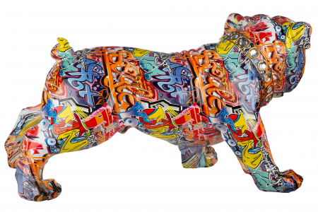 Figurina XL Pug Street Art, Rasina, Multicolor, 75x40x36 cm [3]