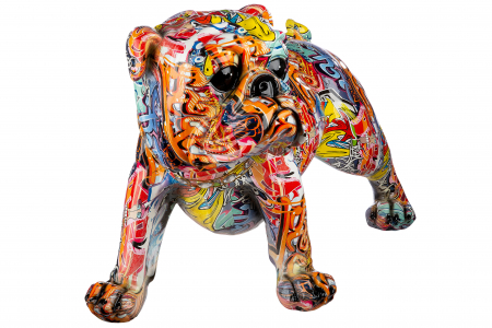 Figurina XL Pug Street Art, Rasina, Multicolor, 75x40x36 cm [1]