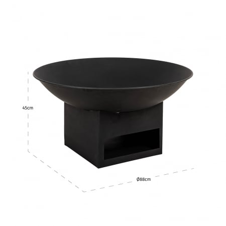 Șemineu /Focar Davey pentru exterior (negru), Dims: 44.0 x 87.0 x 87.0 cm [2]