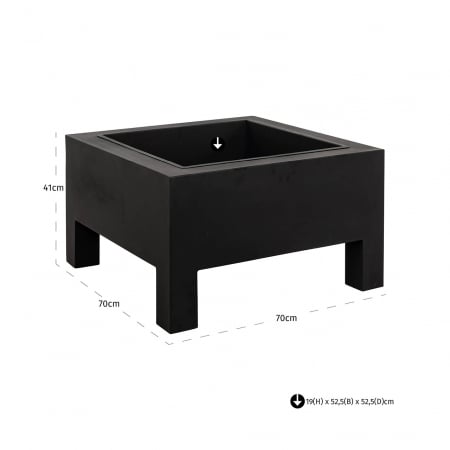 Șemineu Nerium pentru exterior (negru), Dims: 40.0 x 70.0 x 70.0 cm [2]