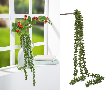 Floare artificiala, Accessories Senecio, verde, rasina, 6 x 6 x 66 cm [1]