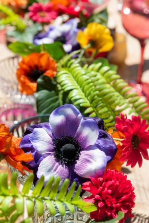 SALE % - Floare artificiala Anemone, Plastic/Sintetic, Mov, 10.5x10.5x41 cm