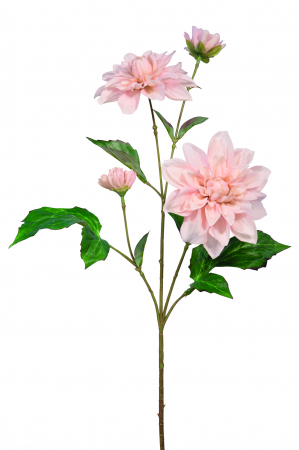 IN STOC - Floare artificiala DAHLIE, Fibre sintetice, Roz, 64 cm
