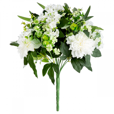 Floare artificială, Struț, Hortensie, Rășină, alb, PU 2, H. 52 cm DECORATIUNI - Floare artificială, Struț, Hortensie, Rășină, alb, PU 2, H. 52 cm