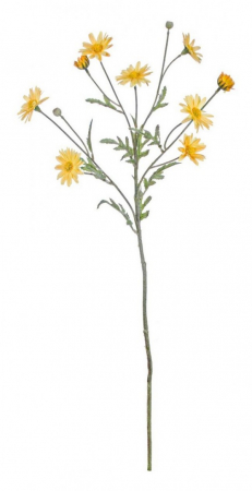 SALE % - Floare decorativa, poliester plastic sarma, galben, 60cm