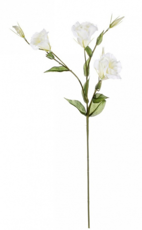IN STOC - Floare decorativa, tesatura, polietilena si sarma de fier, alb, 76cm