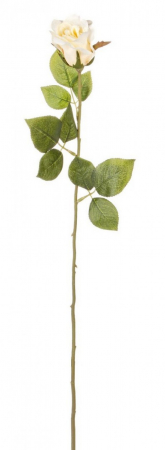 IN STOC - Floare decorativa, tesatura,  polietilena si sarma de fier, alb, 8x61cm