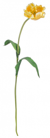IN STOC - Floare decorativa, tesatura, polietilena si sarma de fier, galben, 7x76cm