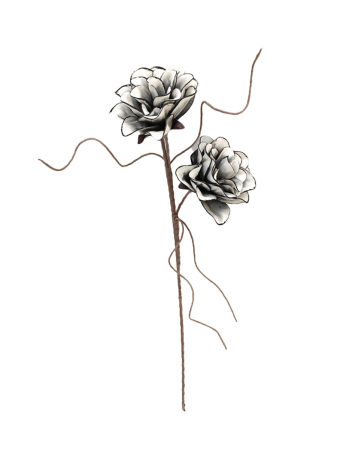 DECORATIUNI - Floare din spuma, „Glimmer”, Spuma sintetica, gri, negru, alb, PU 4, H 100 cm