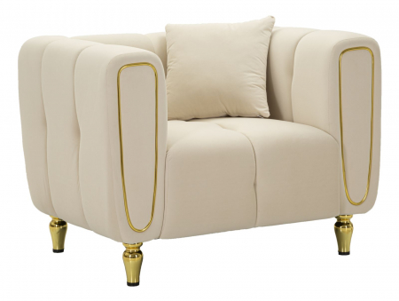 Fotolii - Fotoliu, ALMA, crem, pernă inclusă 97x81x71 cm