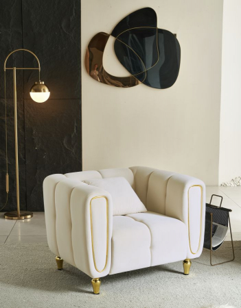 Fotoliu, ALMA, crem, pernă inclusă 97x81x71 cm [9]