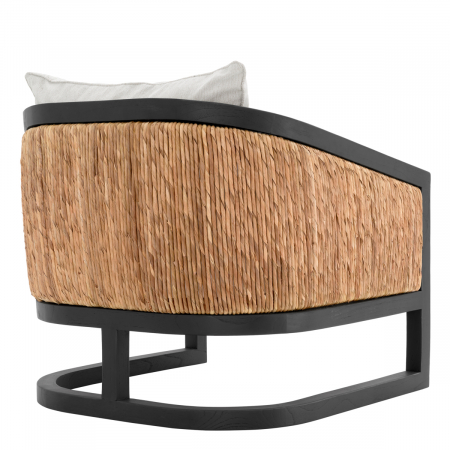 Fotoliu, Aruba clasic cu finisaj negru natur sea grass sentier cream, Dims: W. 75.5 | D. 80 | H. 70 | SD. 53 | SH. 39.5 | AH. 58  (CM) [3]