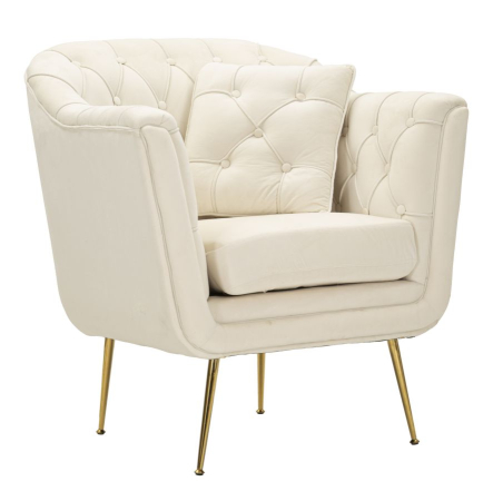 SALE % - Fotoliu Budapest crem cu perna cm 88x83x91